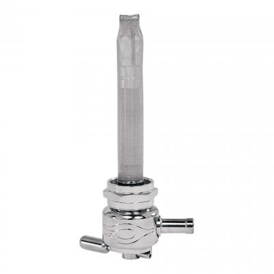 Robinet essence Pingel Power-Flo rond entrée 22mm sortie 5/16’’ vers l’intérieur chrome flaming