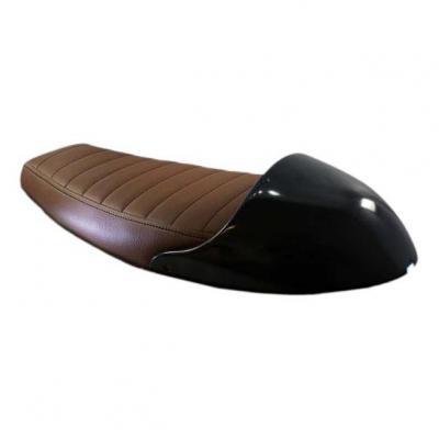 Selle scrambler / café racer C. Racer SCRSR simili cuir marron foncé coutures droites noires Yamaha