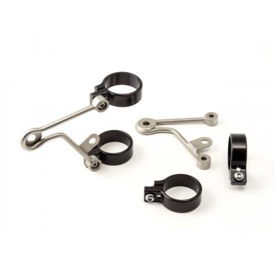 Support de phare universel LSL Clubman inox avec support clignotants pour fourche Ø 54 mm