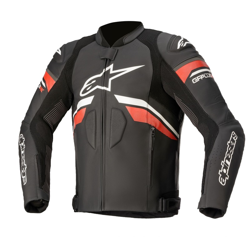 Blouson cuir Alpinestars GP Plus R v3 Rideknit noir/blanc/bright rouge