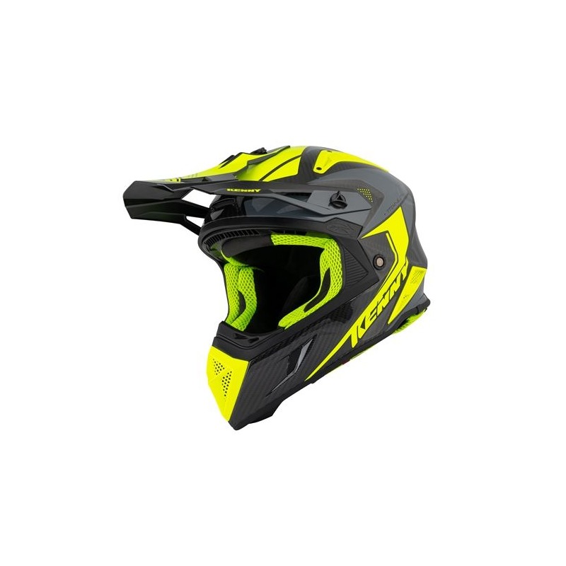Casque cross Kenny Titanium Graphic carbone/jaune fluo- 2XL