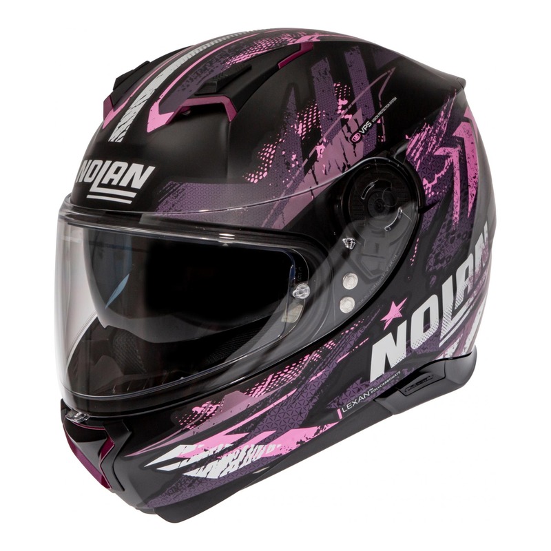 Casque intégral Nolan N87 Carnival N-Com Mat noir/rose- 2XS