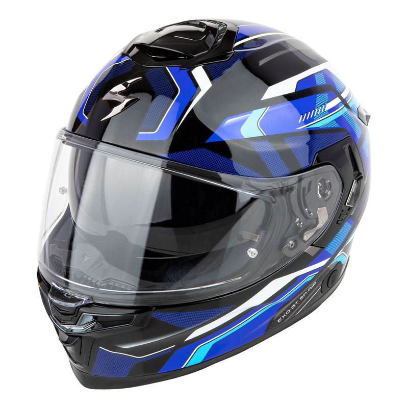 Casque intégral Scorpion Exo-GT SP Air Augusta noir/gris/bleu