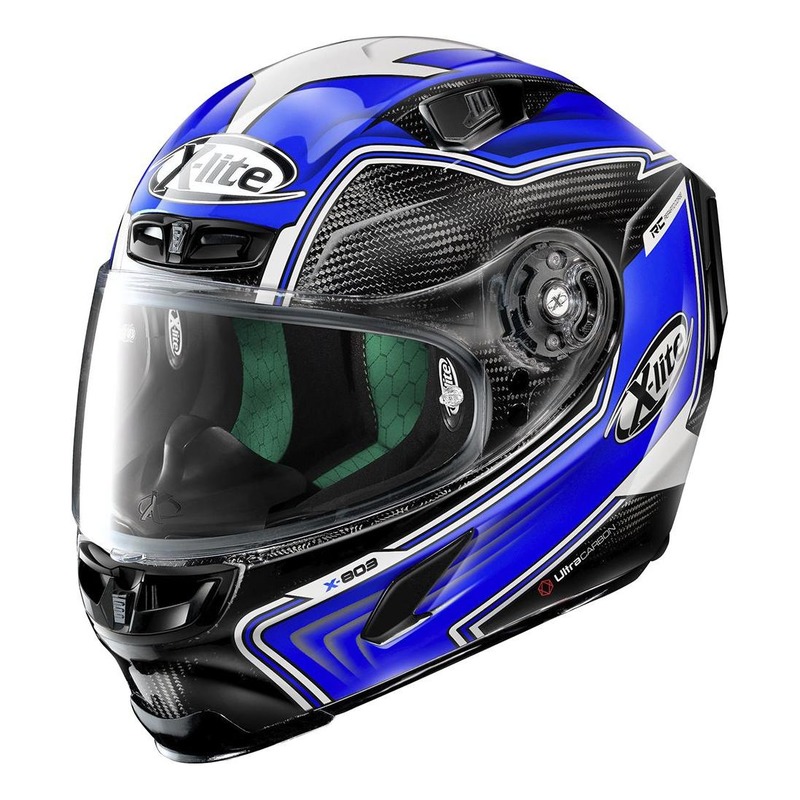 Casque intégral X-Lite X803 Ultra Carbon Hangar bleu/blanc- 2XS