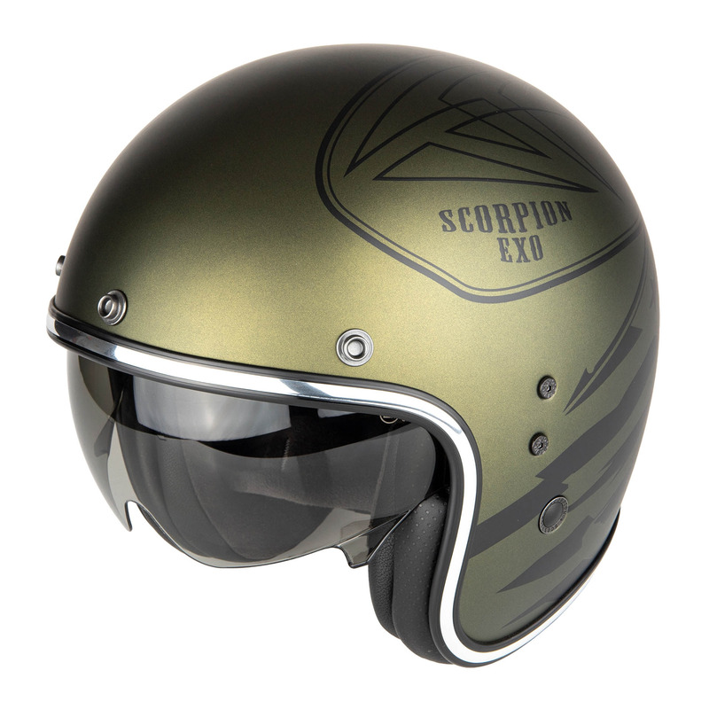 Casque jet Scorpion Belfast Evo Dawg vert mat