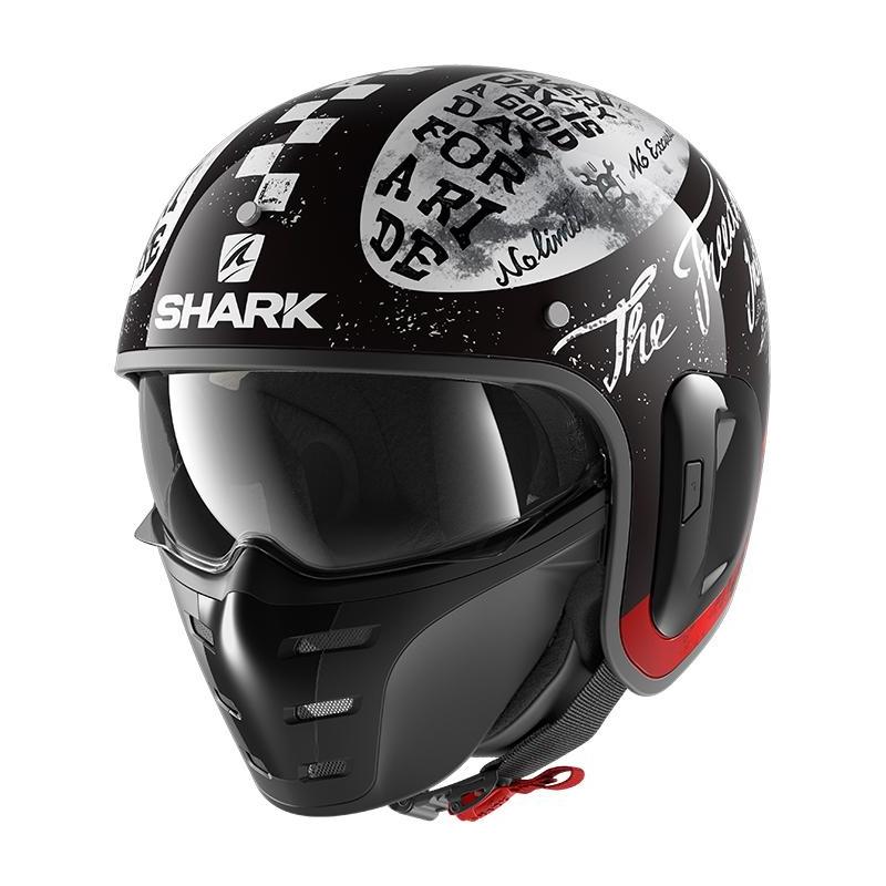 Casque jet Shark S-Drak 2 Tripp In noir/blanc/rouge- XS