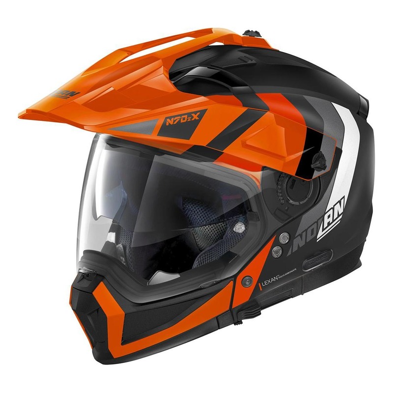 Casque trail transformable Nolan N70-2 X Decurio N-Com Mat noir/orange