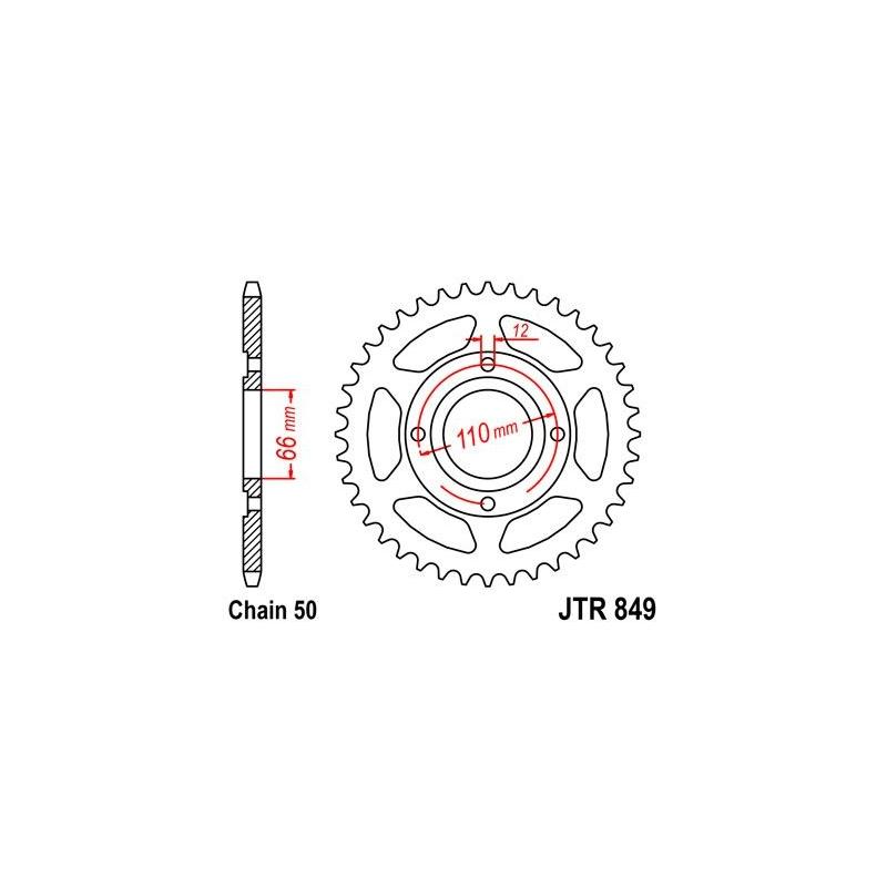Couronne JT Sprockets Acier pas 530 38 dents - Pour Yamaha RD 400 76-7