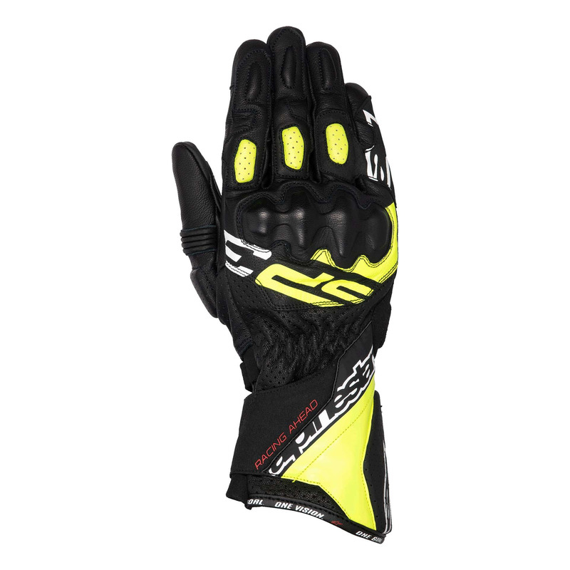 Gants cuir Alpinestars SP-3 black/yellow fluo/white- S