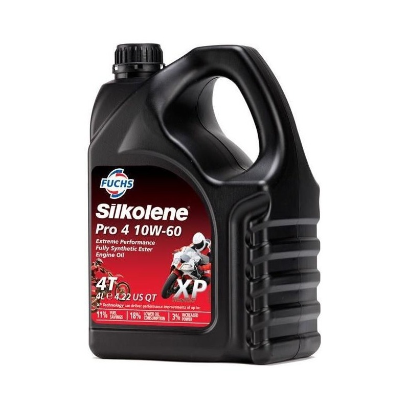 Huile moteur Silkolene Pro 4 10W60 XP 4 temps cube 4L