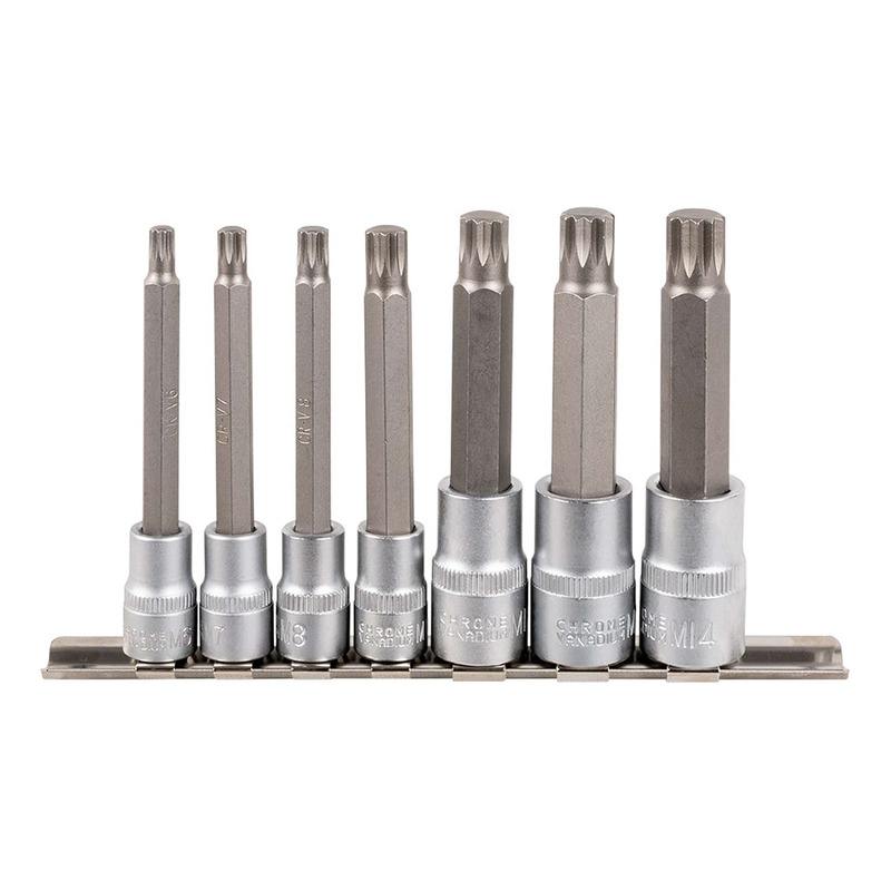 Jeu de 7 embouts JBM 12 pans avec douilles 1/2" et 3/8"