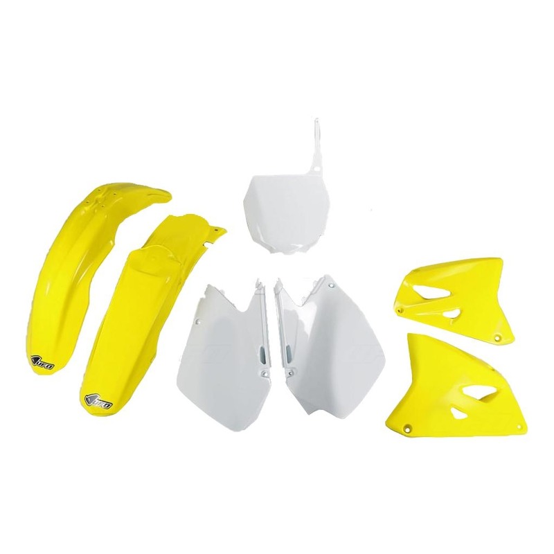 Kit plastique UFO Suzuki 125 RM 06-12 jaune/blanc (couleur origine)