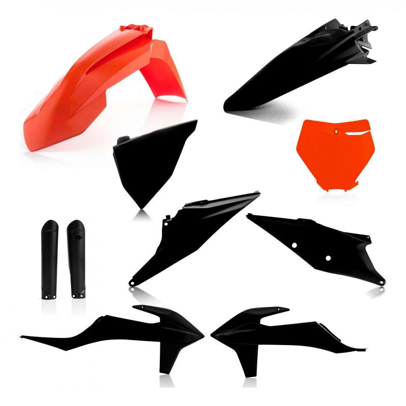 Kit plastique complet Acerbis KTM 125 SX 19-22 Noir/Orange Brillant