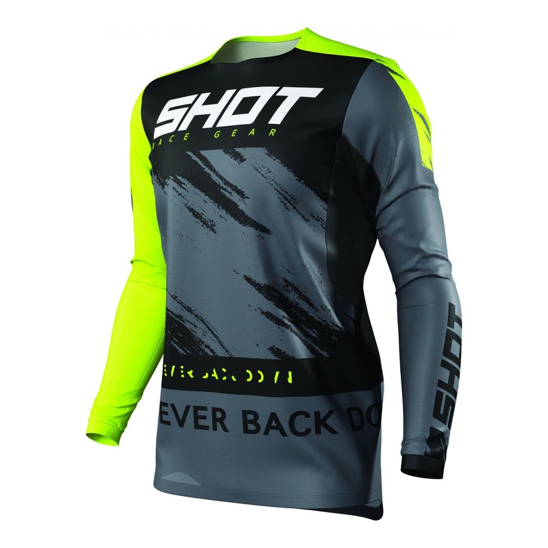 Maillot cross Shot Contact Draw jaune fluo- S