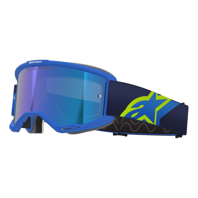 Masque cross Alpinestars Vision 5 Corp blue/yellow fluo – Iridium blue
