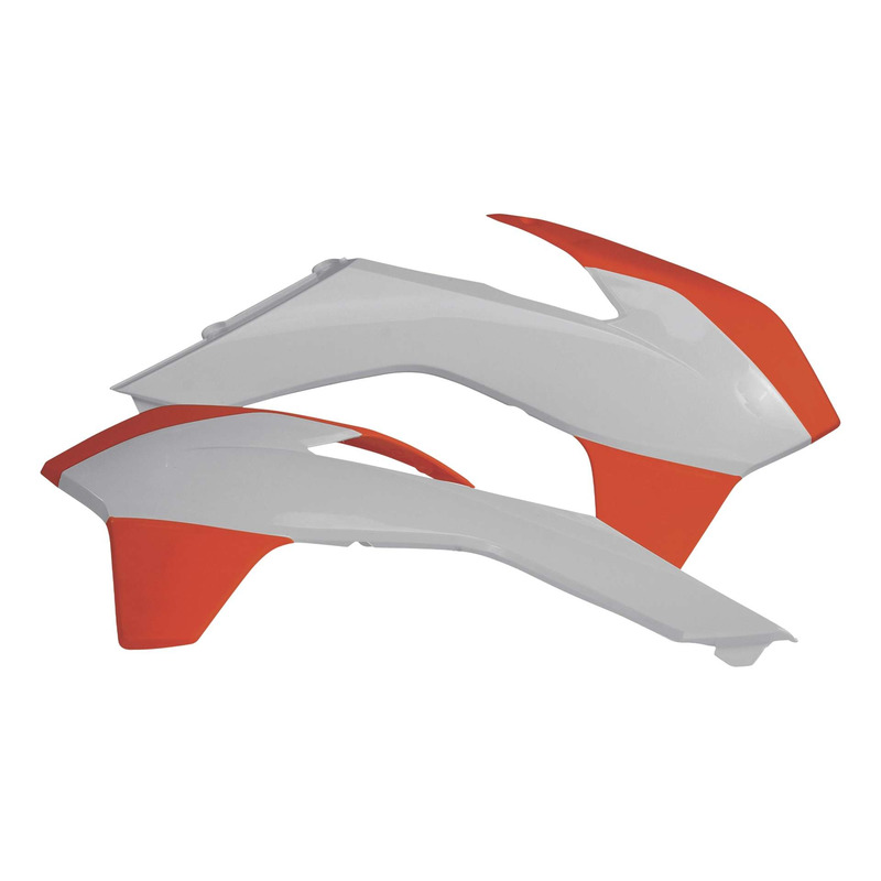 OuÃ¯es de Radiateur ACERBIS Blanc / Orange Ã dition 2016 - KTM EXC / E