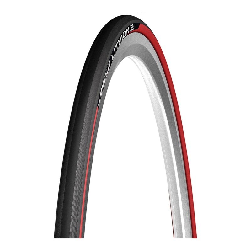 Pneu vélo route Michelin Lithion 2 TS rouge (700 x 25C)