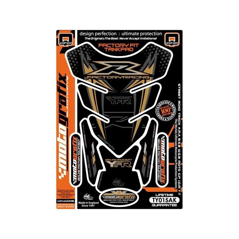 Protection de réservoir Motografix noir/or Yamaha Factory Racing 4 pièces