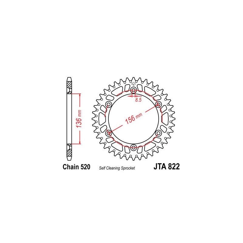 Couronne JT Sprockets Aluminium pas 520 50 dents - Pour Suzuki RM 250