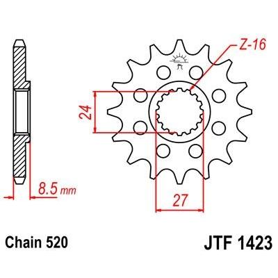 Pignon JT Sprockets Acier pas 520 17 dents - Pour Suzuki GSX-R 1000 09-16