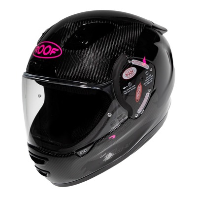 Casque intégral Roof RO200 Carbon Panther noir/rose fluo