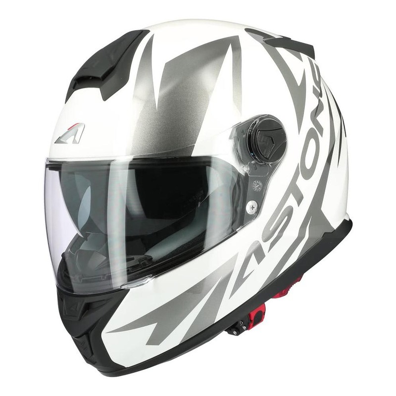 Casque intégral Astone GT800 Evo Skyline blanc/gris/gris brillant- XS