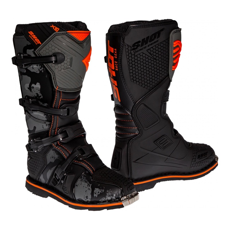 Bottes cross Shot X10 2.0 camo orange fluo- 39