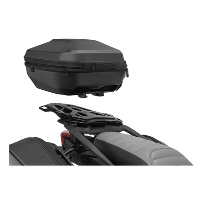 Top case SW-Motech Urban ABS noir avec porte-bagages ADVENTURE-RACK Moto Guzzi V85 TT 19-20