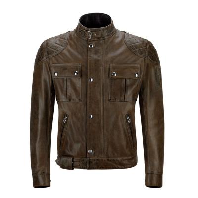 Blouson cuir Belstaff BROOKLANDS marron