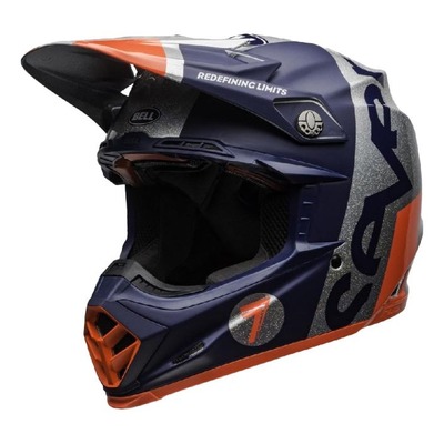 Casque cross Seven Bell Moto-9 Flex Galaxy bleu/argent/orange