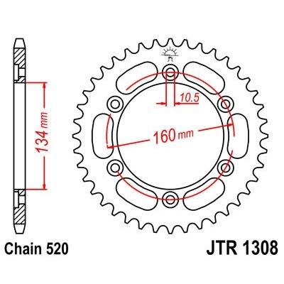 Couronne JT Sprockets Acier pas 520 42 dents - Pour Honda CBR 600 RR 03-06