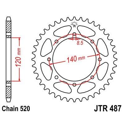 Couronne JT Sprockets Acier pas 520 47 dents - Pour Kawasaki KLE 500 91-96
