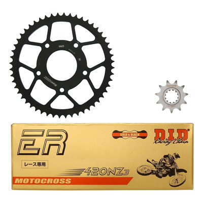 Kit chaîne DID type TT attache rapide pour Rieju 50 Tango 07- Roues Bâtons