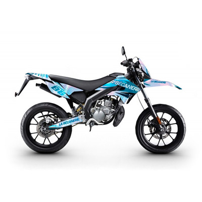 Kit déco La Bécanerie Eighty-six turquoise/blanc holographique Derbi DRD X-treme/Gilera SMT