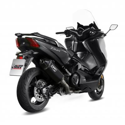 Ligne d’échappement complète Mivv Speed Edge Inox noir casquette carbone Yamaha T-Max 530 17-18