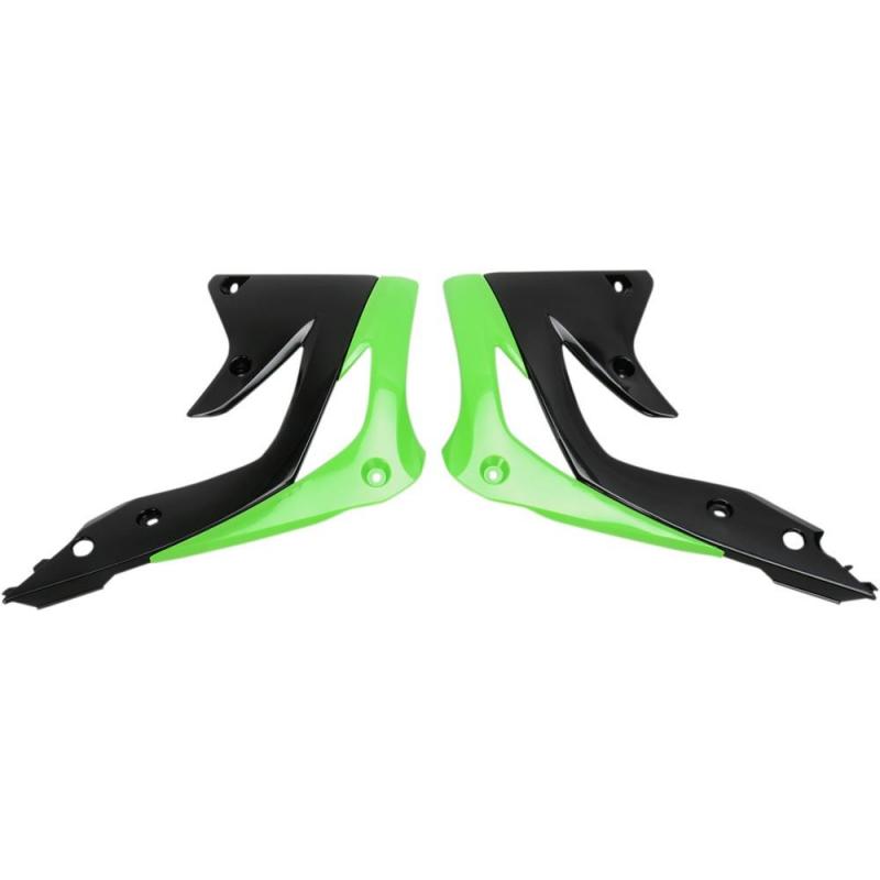 Ouïes de radiateur UFO Kawasaki 450 KX-F 12-15 noir/vert (couleur ori