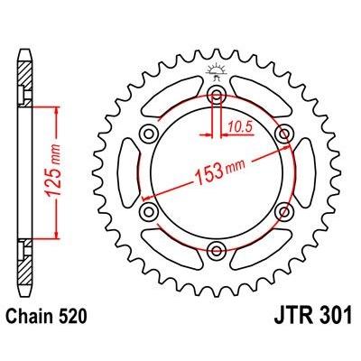 Couronne JT Sprockets Acier pas 520 48 dents - Pour Honda XR 600 R 91-98