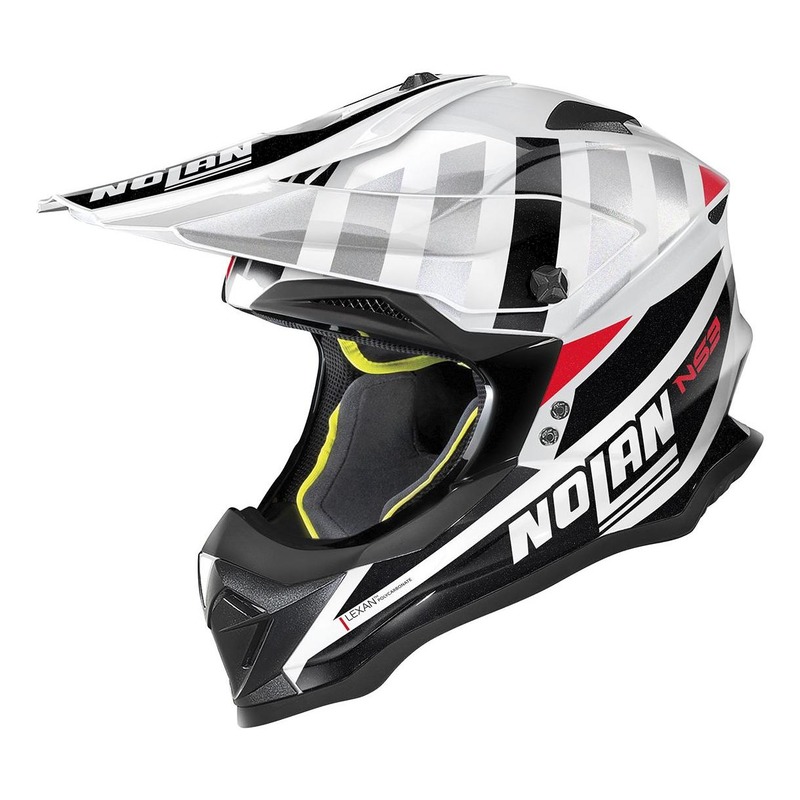 Casque cross Nolan N53 Cliffjumper Métal blanc/noir/argent- 2XS