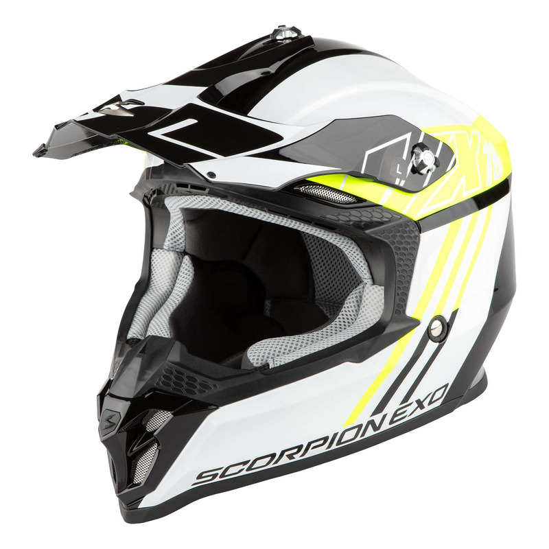 Casque cross Scorpion VX-16 Evo Air Lignes noir/jaune néon
