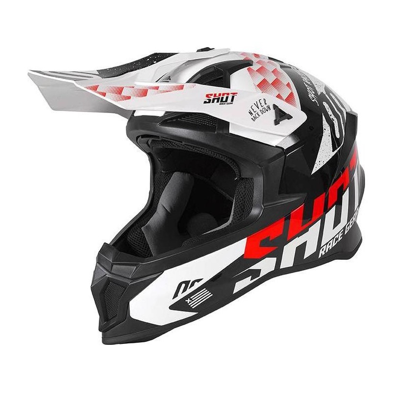 Casque cross Shot Lite Rush brillant noir/rouge- XS