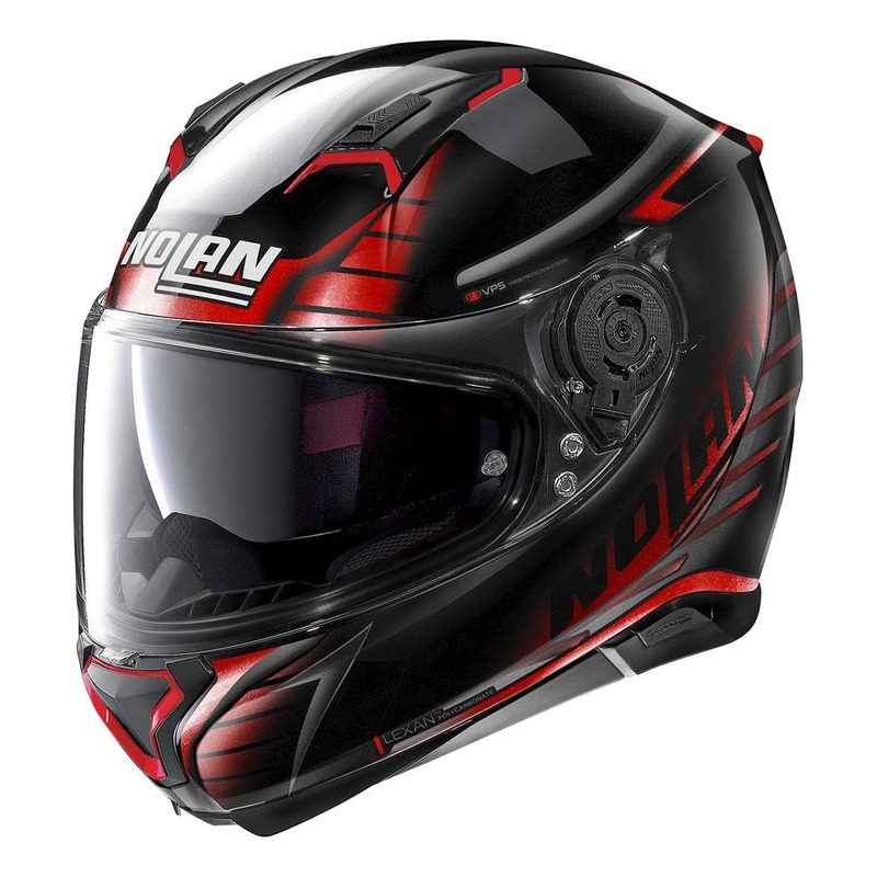 Casque intégral Nolan N87 Aulicus N-Com Métal noir/rouge- 2XS