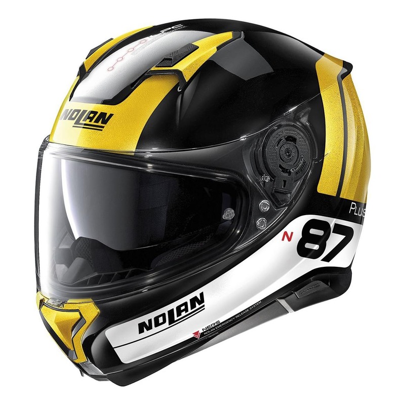 Casque intégral Nolan N87 Plus Distinctive N-Com Brillant noir/spark