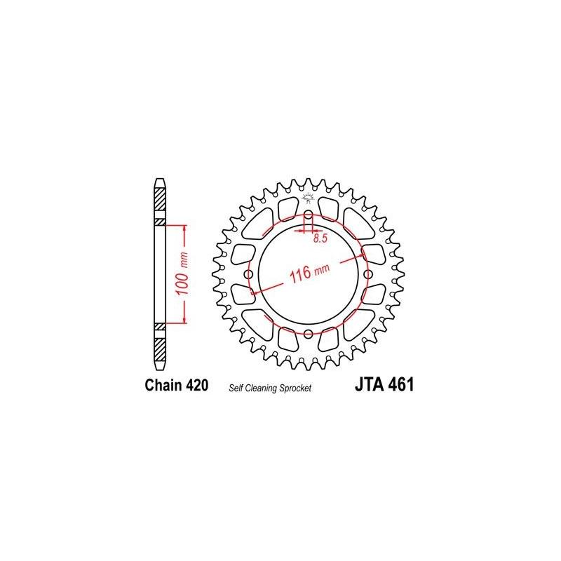 Couronne JT Sprockets Aluminium pas 420 49 dents - Pour Kawasaki KX 80