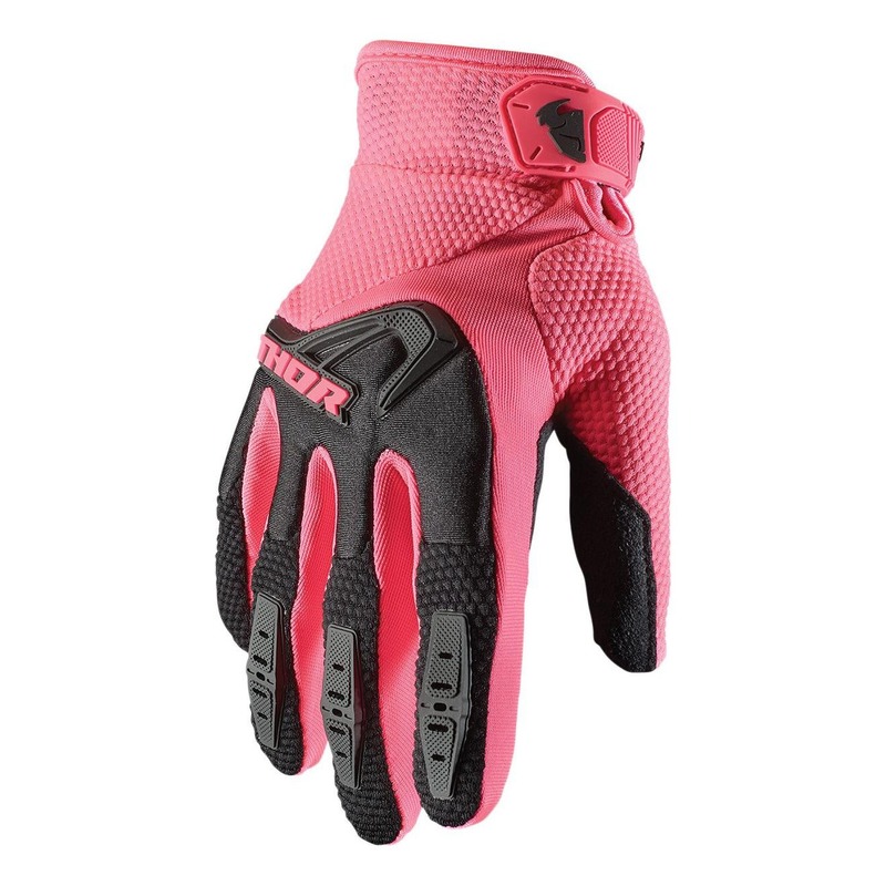 Gants cross femme Thor Spectrum noir/rose- M