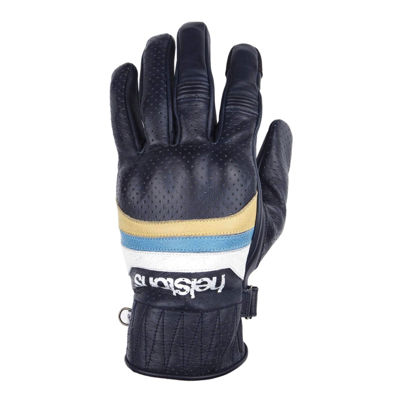 Gants cuir Helstons Mora Air bleu/beige/blanc- T11