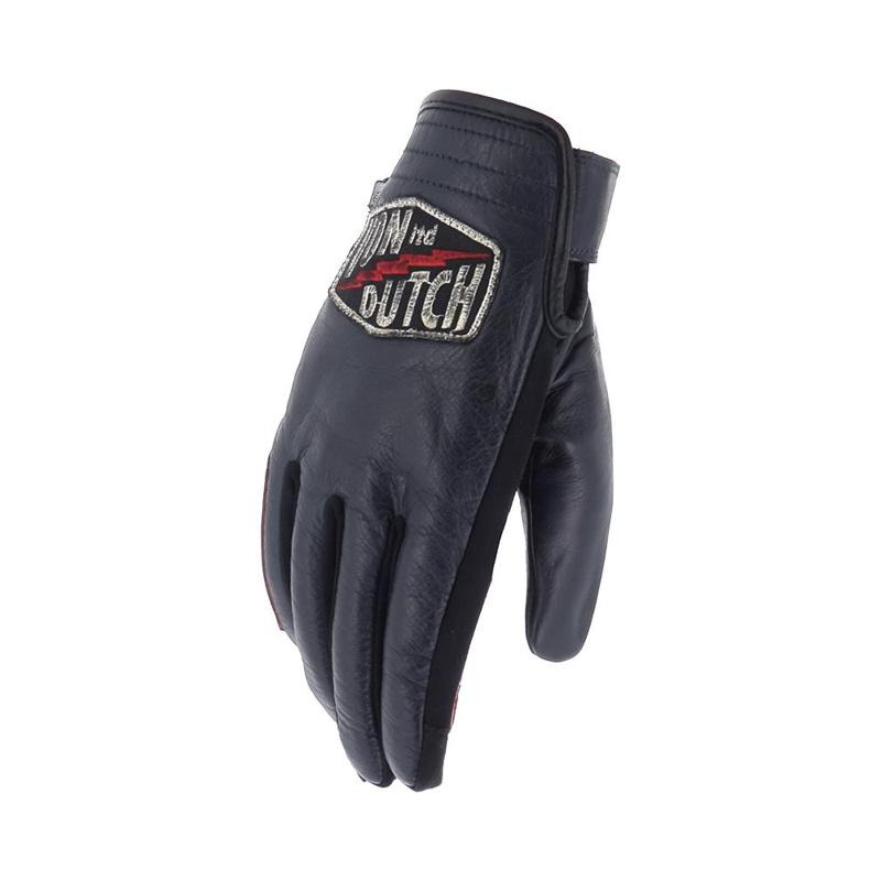 Gants cuir Von Dutch x Helstons Storm bleu/rouge