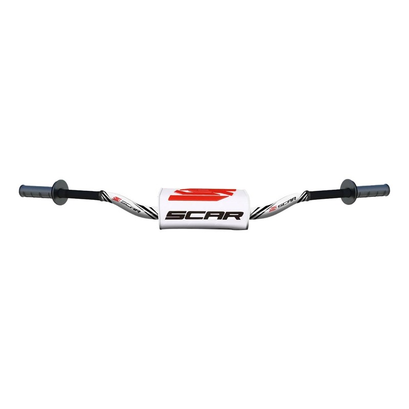 Guidon Scar - MX O² Carmichael Ø28,6mm - Blanc/Blanc