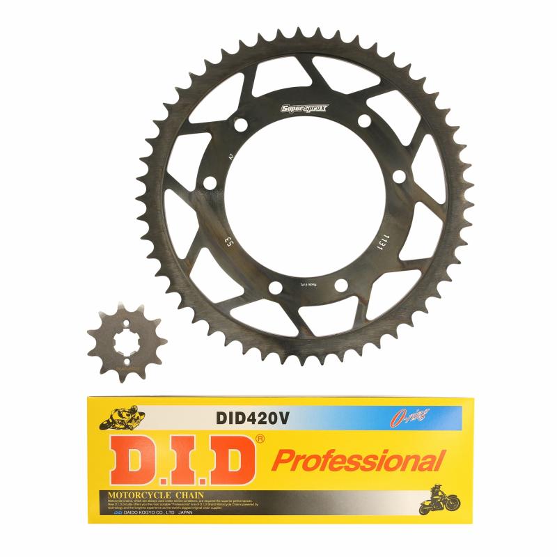 Kit chaîne DID 11x53 pas 420 Derbi 50 Senda X-race 06-08