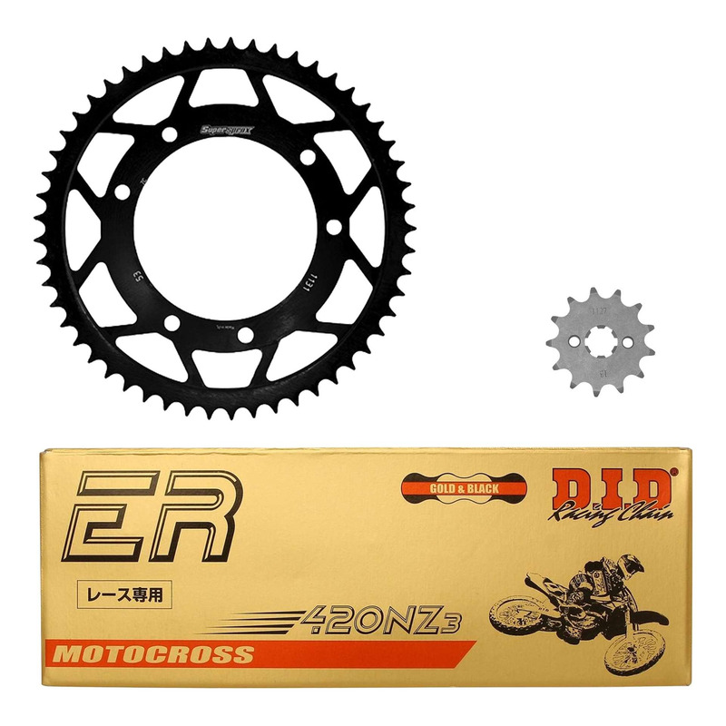 Kit chaÃ®ne DID type TT attache rapide pour Derbi 50 Senda R X-Treme 0