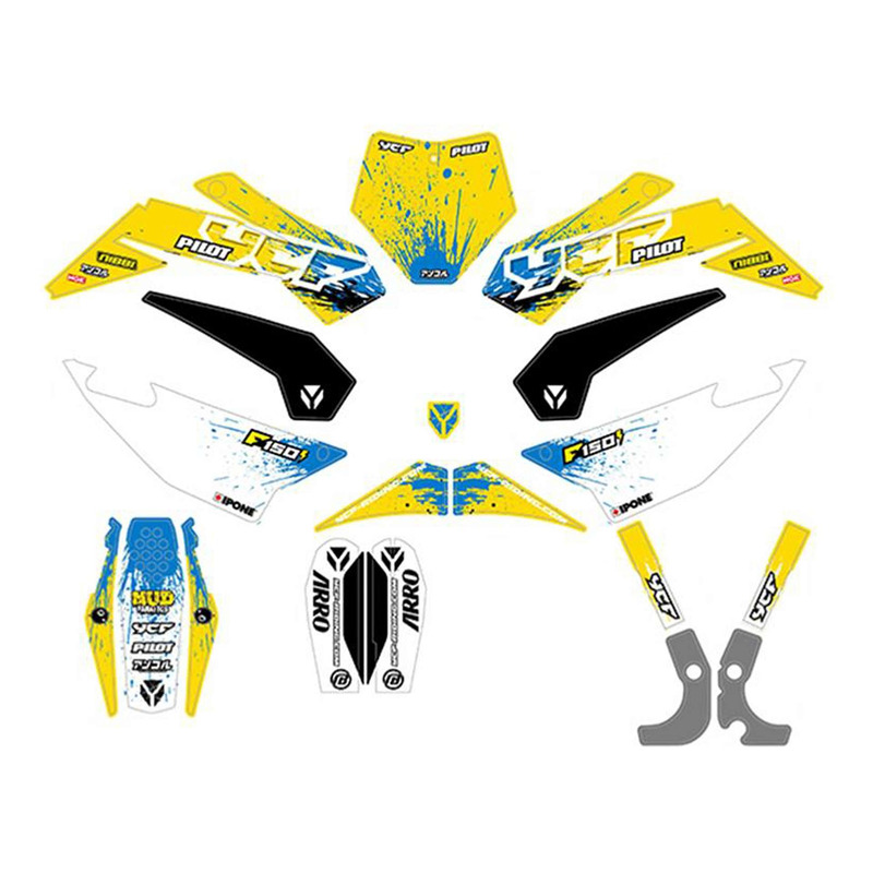 Kit déco jaune / blanc / noir / bleu YCF Pilot F150 2022